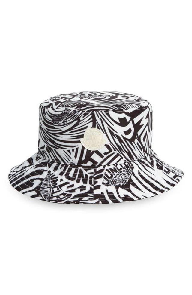 Wavy Print Logo Bucket Hat In Black White Wavy Print Product Image