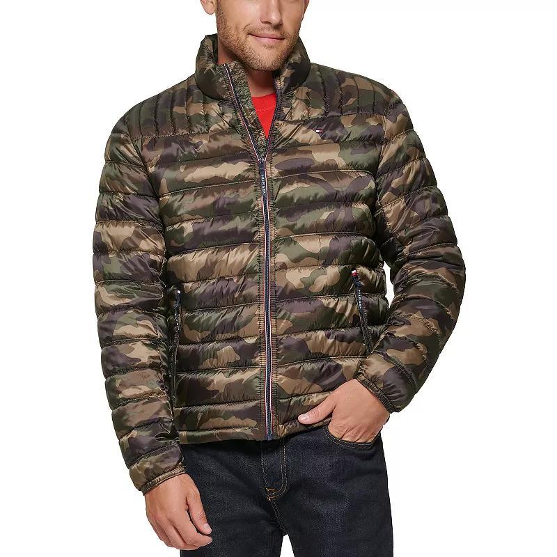 Tommy Hilfiger Mens Classic Mock Neck Packable Puffer Jacket - Yellow Gold Product Image