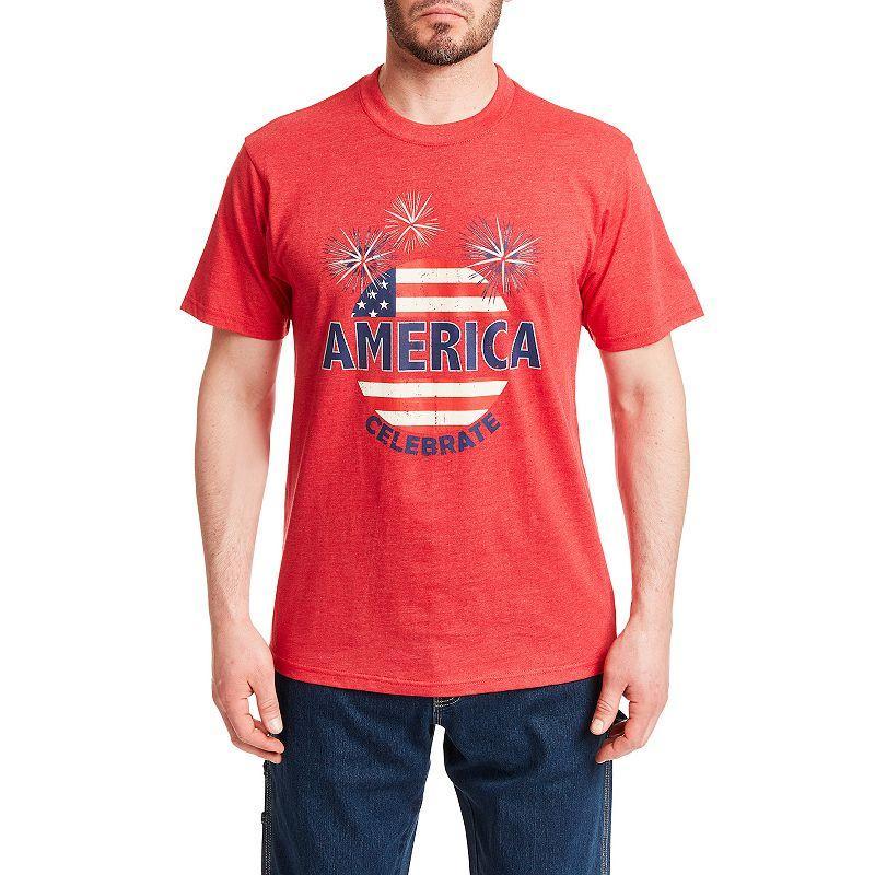 Mens Smiths Workwear Patriotic Tee Grey Gray 419 Product Image