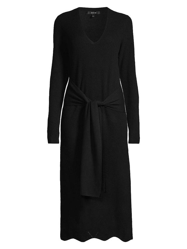 Womens Stevie Scalloped Edge Tie-Waist Midi-Dress Product Image