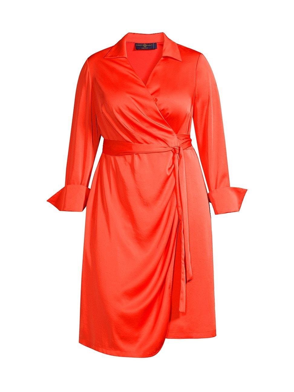 Womens Silvia Satin Wrap Midi-Dress Product Image