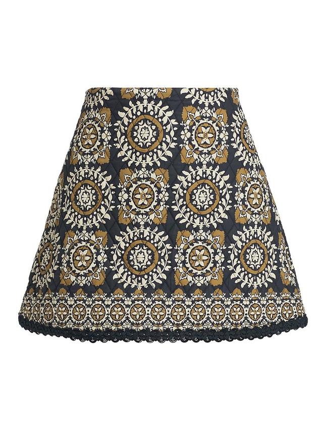 Womens Chrissy Printed Quilted Cotton A-Line Miniskirt Product Image