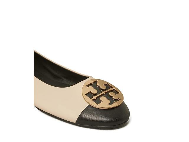 Tory Burch Claire Cap Toe Ballet (New Cream/Black/Gold) Women's Shoes Product Image