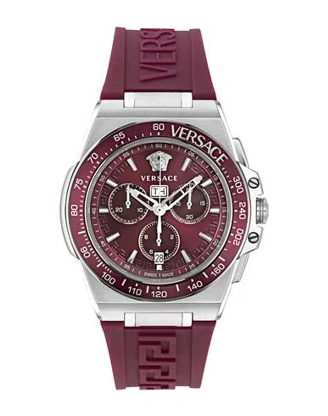 VERSACE Greca Extreme Chrono Silicone Watch Man Wrist Watch Grey Size - Stainless Steel Product Image