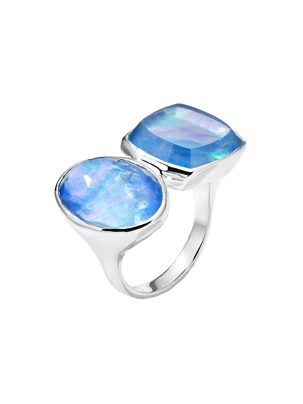 Womens Rock Candy Large Stone Mixed-Cut Oval & Cushion Sterling Silver & Triplet Ring Product Image