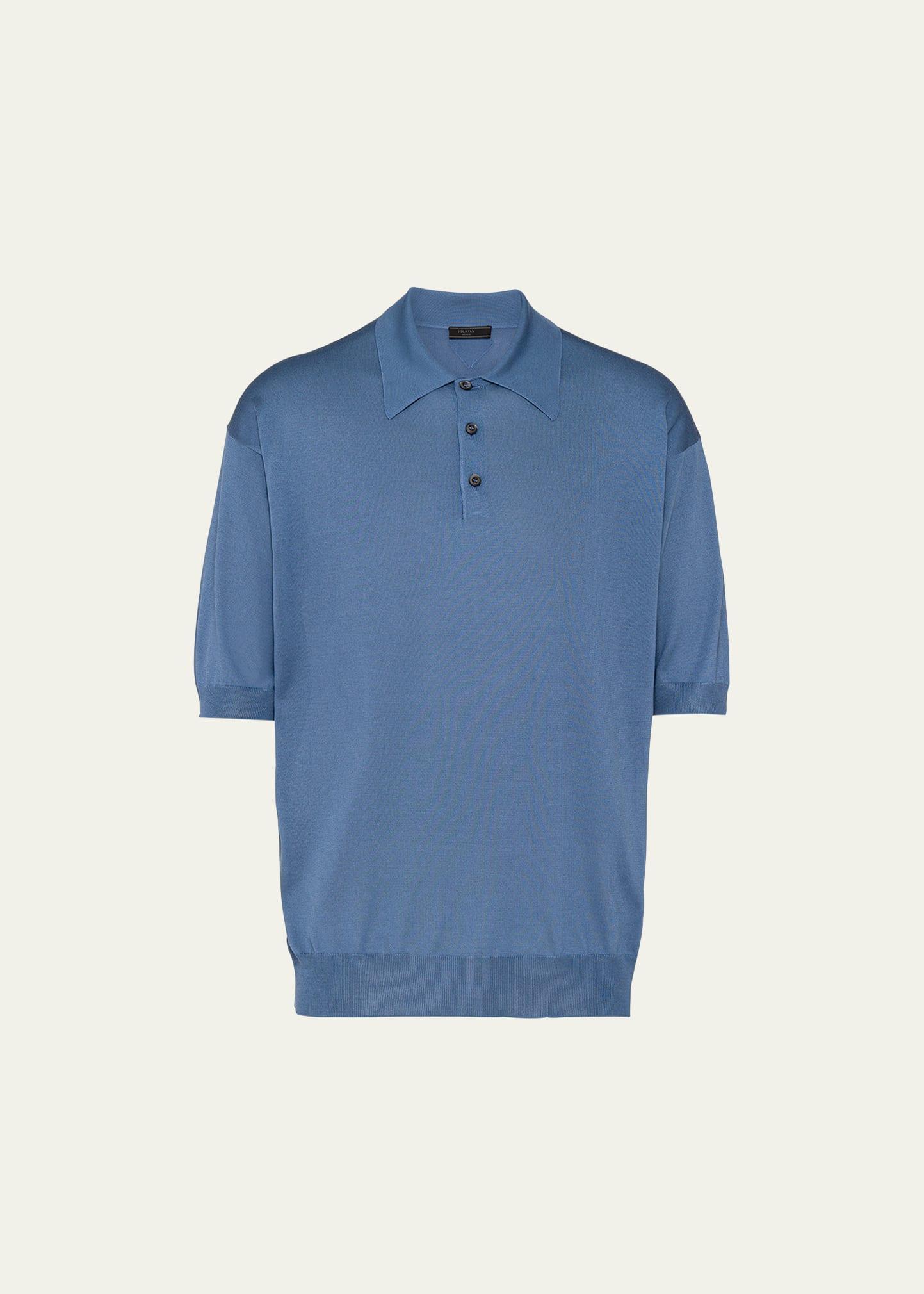 Mens Silk Polo Shirt Product Image