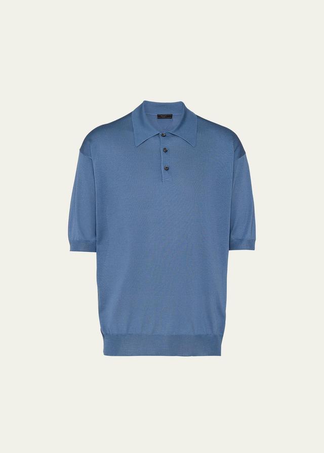 Mens Silk Polo Shirt Product Image