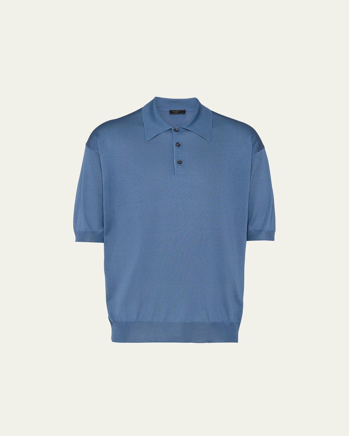 Mens Silk Polo Shirt Product Image