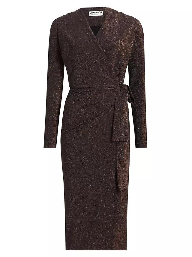 Antan Starry Metallic Jersey Faux-Wrap Midi-Dress Product Image