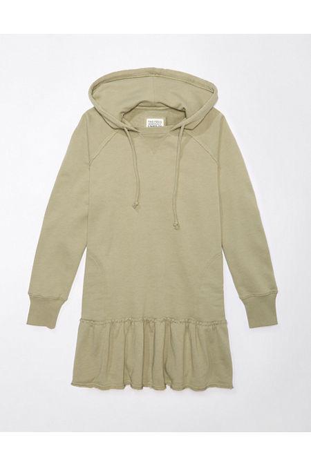 AE Fleece Hoodie Ruffle Mini Dress Women's Product Image