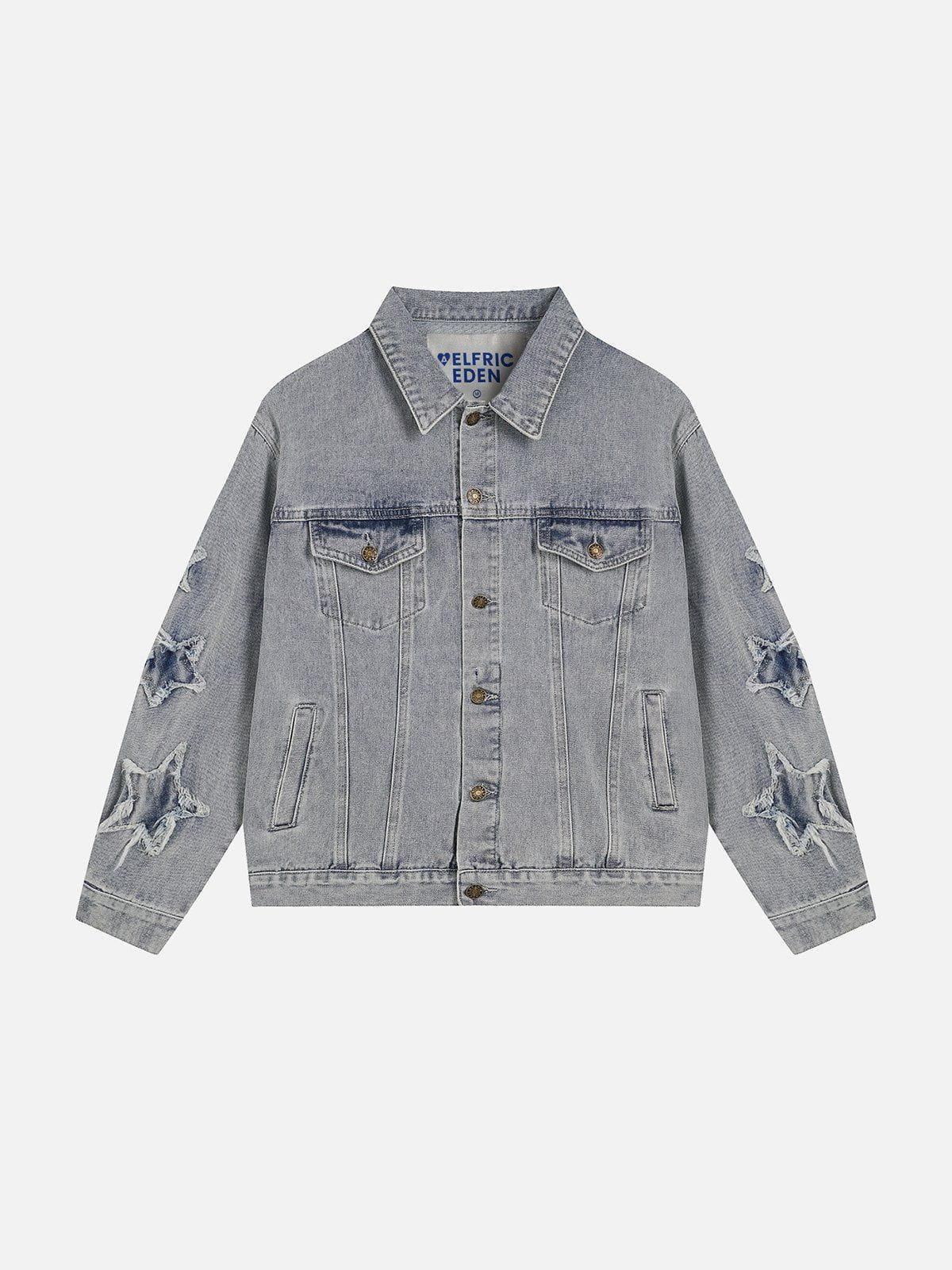 Aelfric Eden Fringe Star Washed Denim Jacket Product Image