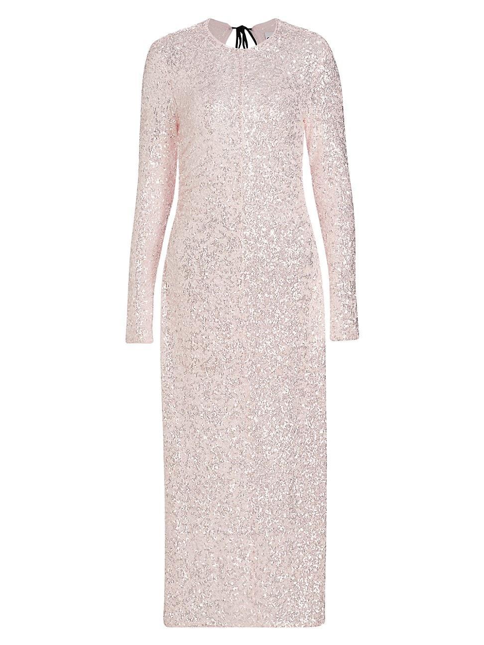 Womens Sequined Cut-Out Midi-Dress Product Image