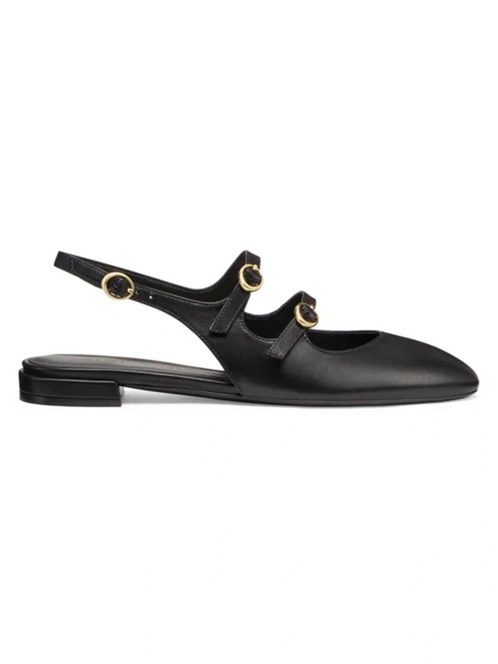 Women's Benni Mary Jane Leather Slingback Flats In Black Product Image