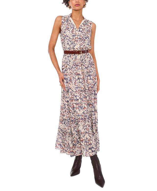 1.state Womens Split-Neck Sleeveless Maxi Dress Product Image