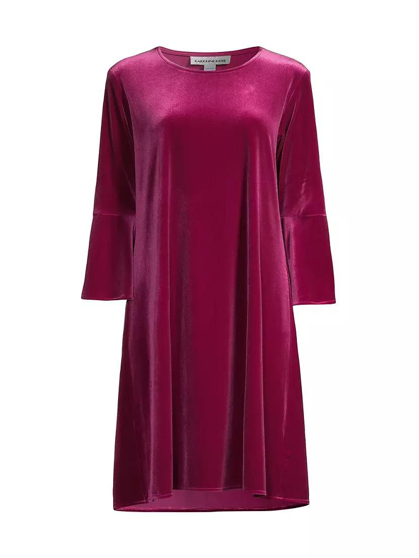 Caroline Rose Bella Velvet Bell Sleeve Dress Product Image