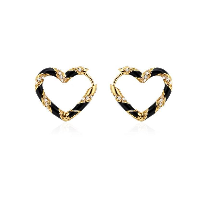 Heart Rhinestone Hoop Earring Product Image