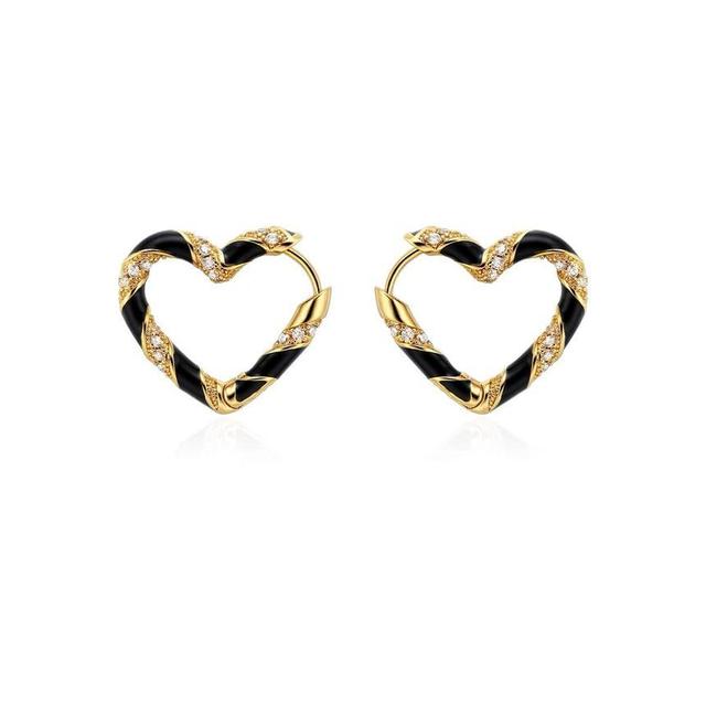 Heart Rhinestone Hoop Earring Product Image