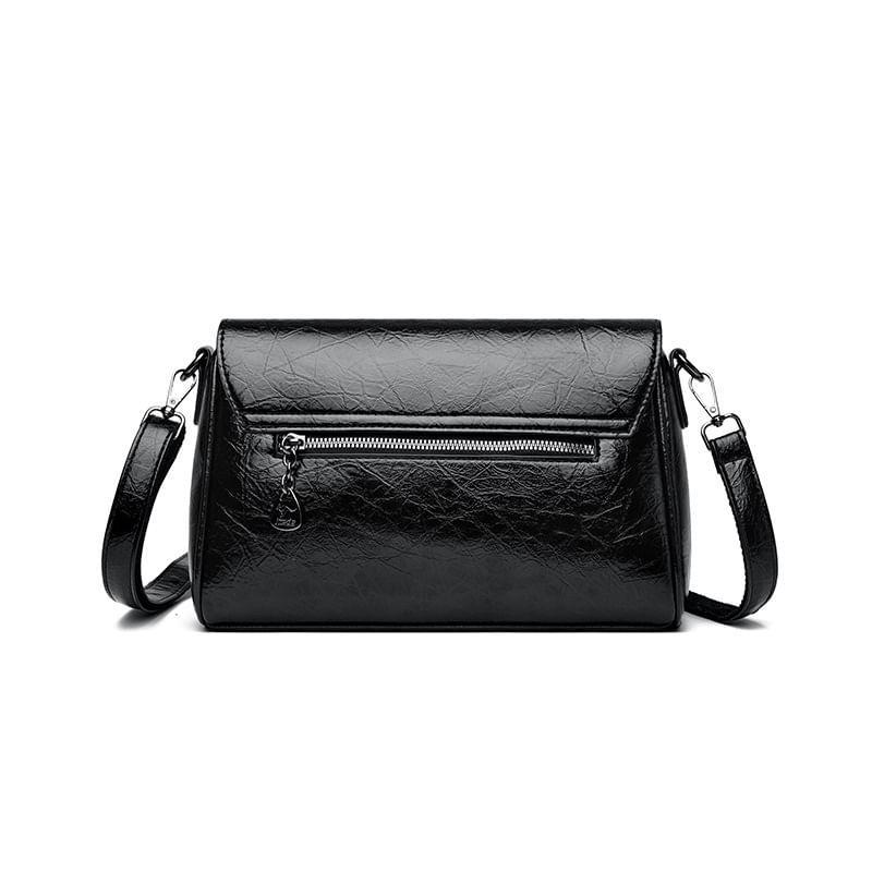 Faux Leather Flap Crossbody Bag Product Image