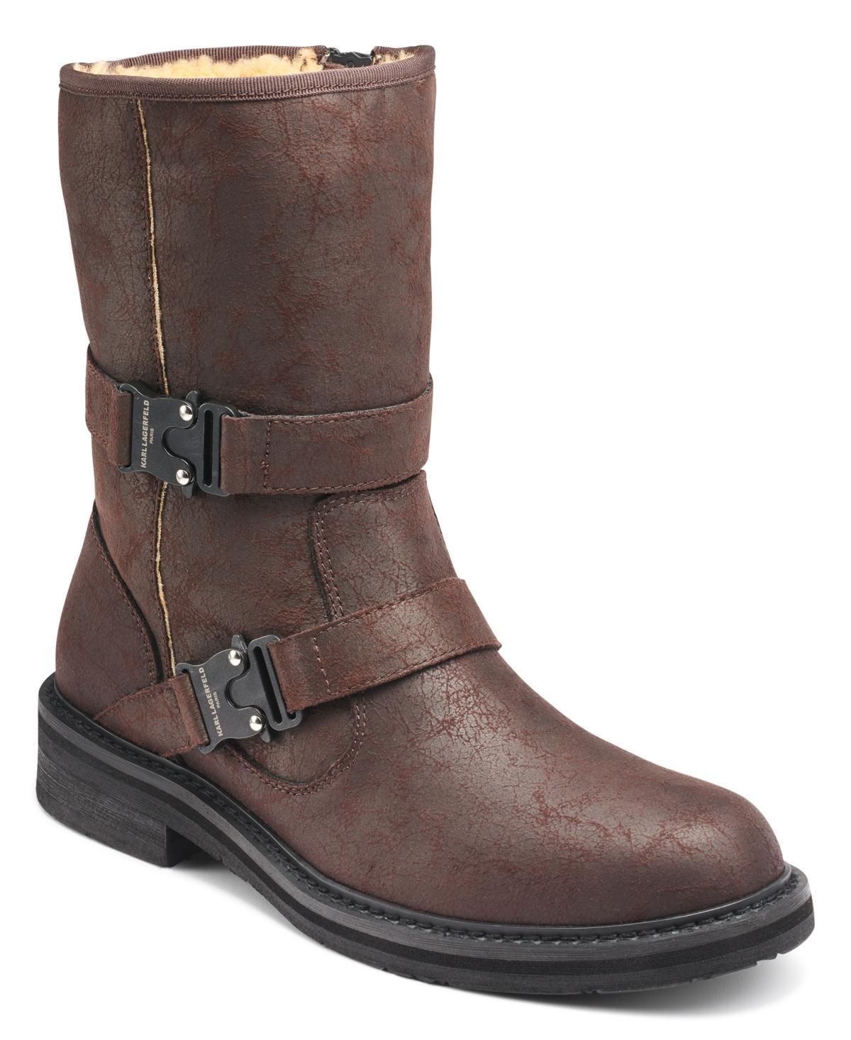 Karl Lagerfeld Mens Double Buckle Tire Tread Sole Boot Product Image