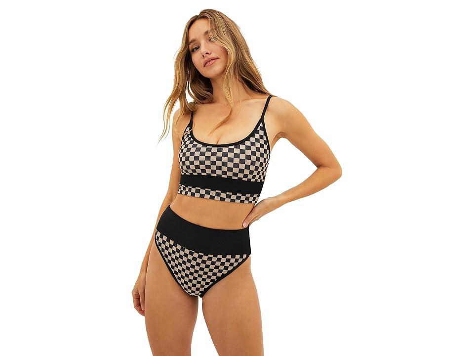 Beach Riot Eva Top (Taupe Check) Women's Lingerie Product Image