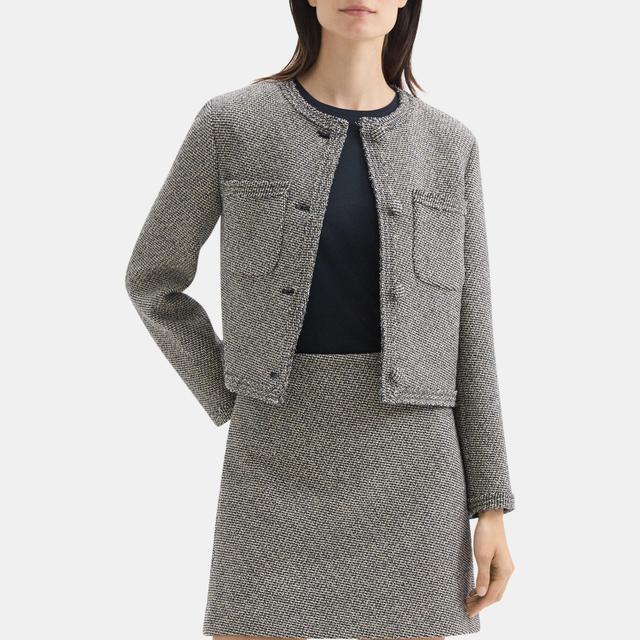 Tweed Cropped Jacket | Theory Outlet Product Image