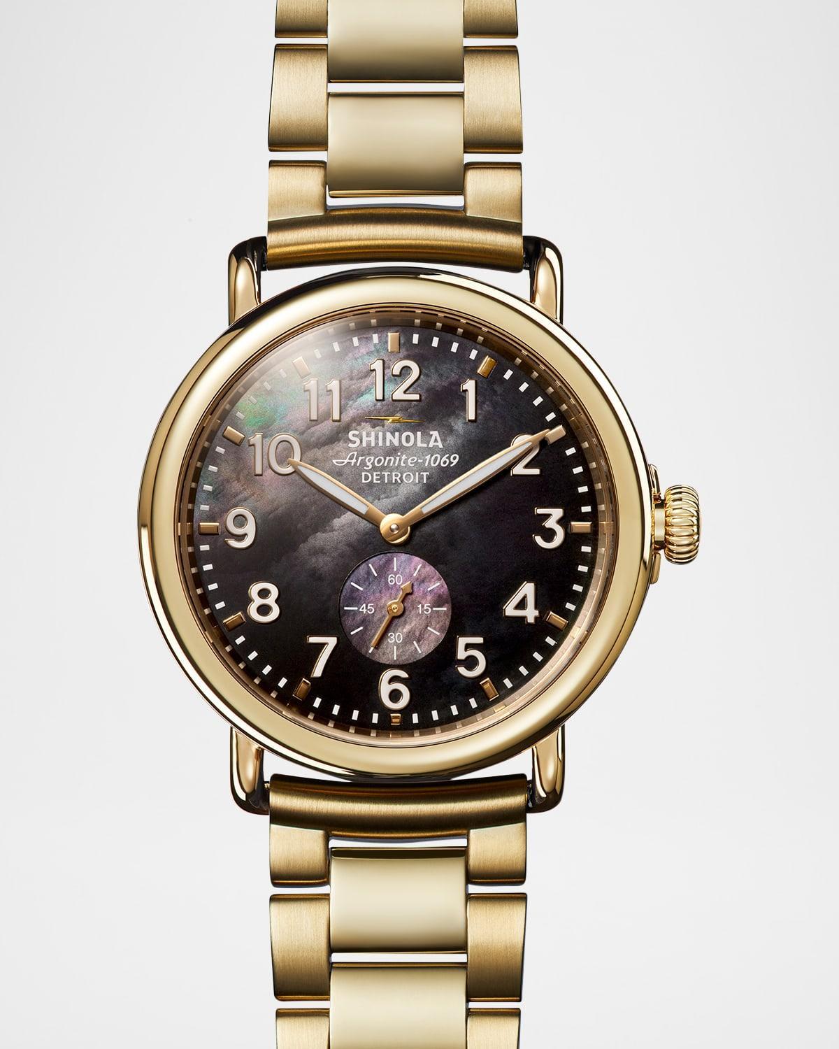 Mens Runwell Sub Second PVD Gold Bracelet Watch, 41mm Product Image