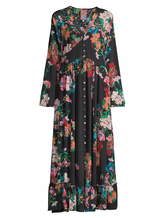 Oasis Floral Silk Maxi Dress Product Image