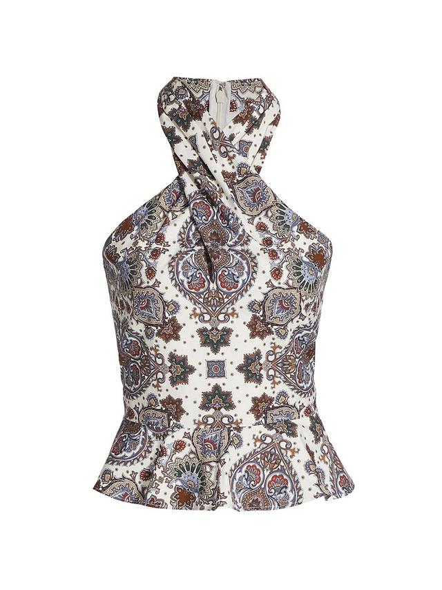 Womens Drey Paisley Cotton-Blend Halterneck Top Product Image