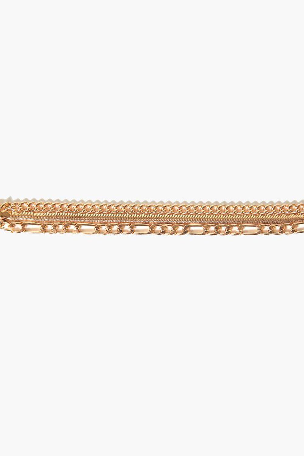 Tiered Figaro & Curb Chain Bracelet | Forever 21 Product Image