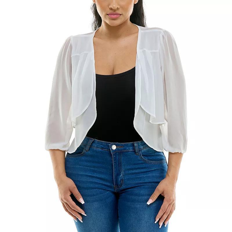 Womens Nina Leonard Chiffon Pleated Bolero Product Image