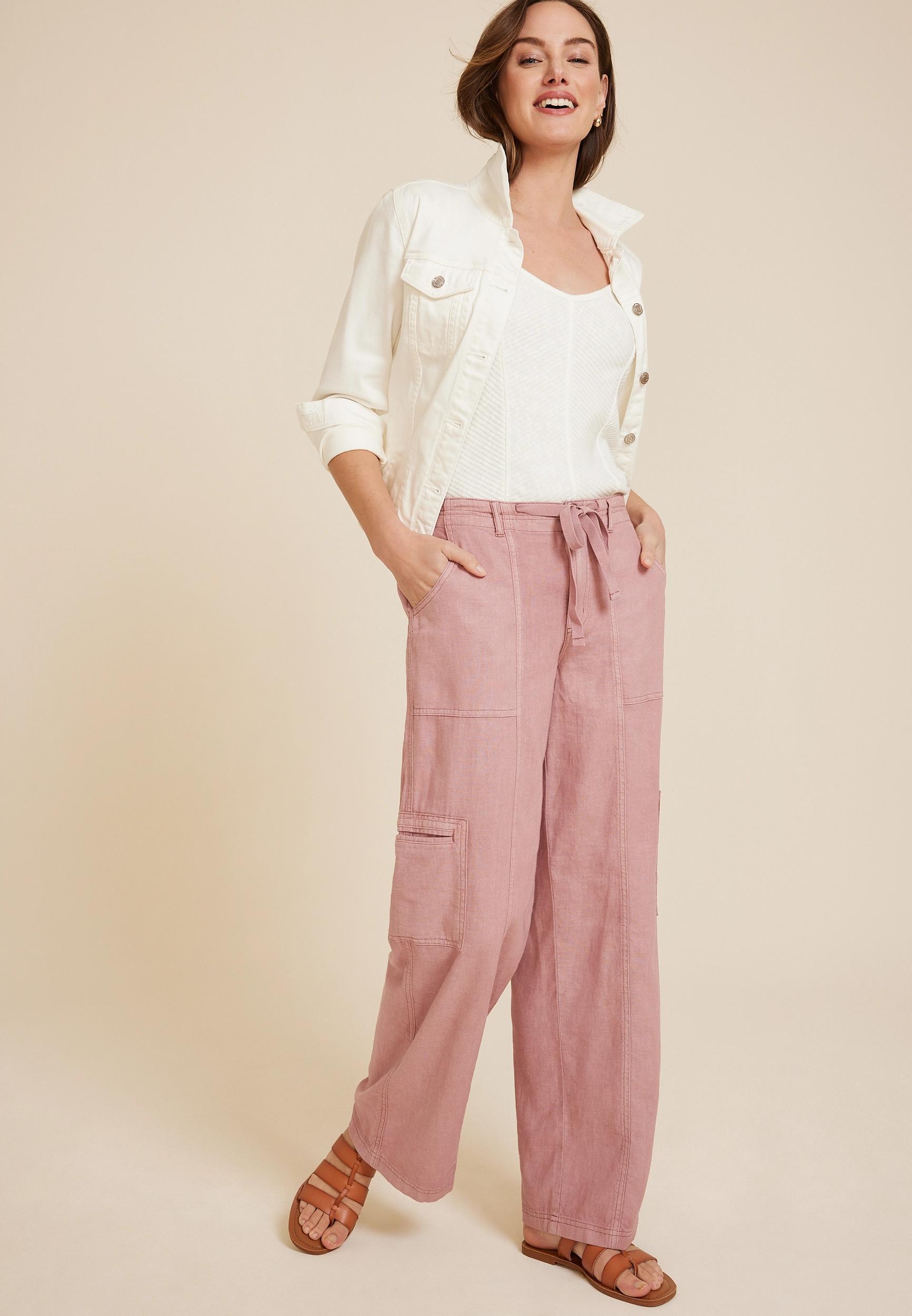 Soft Linen High Rise Cargo Wide Leg Pant product image