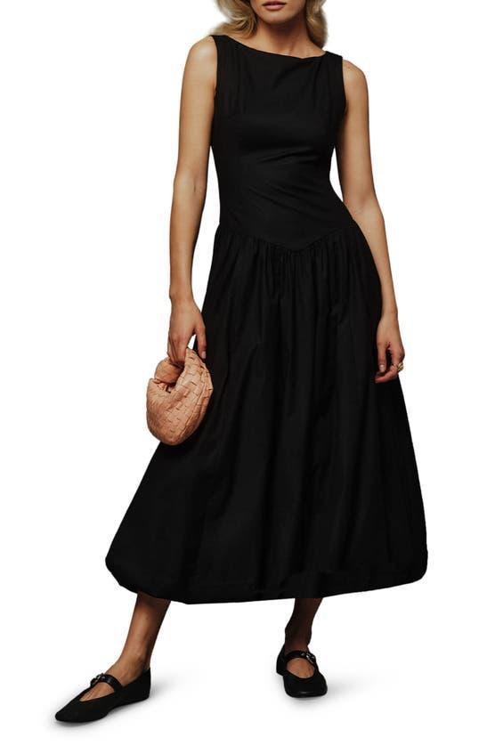 Elvira Organic Cotton Midi Dress In Black Product Image