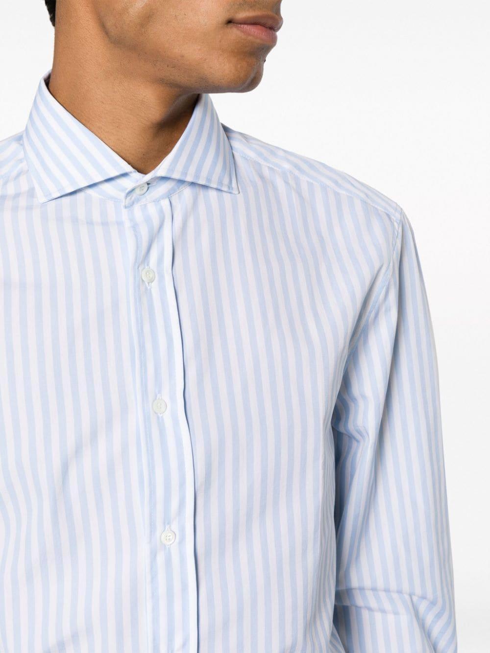 Striped Long-sleeved Shirt In Multi Product Image