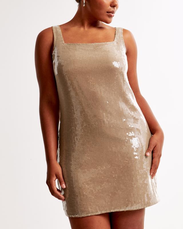 Sequin Squareneck Mini Dress Product Image