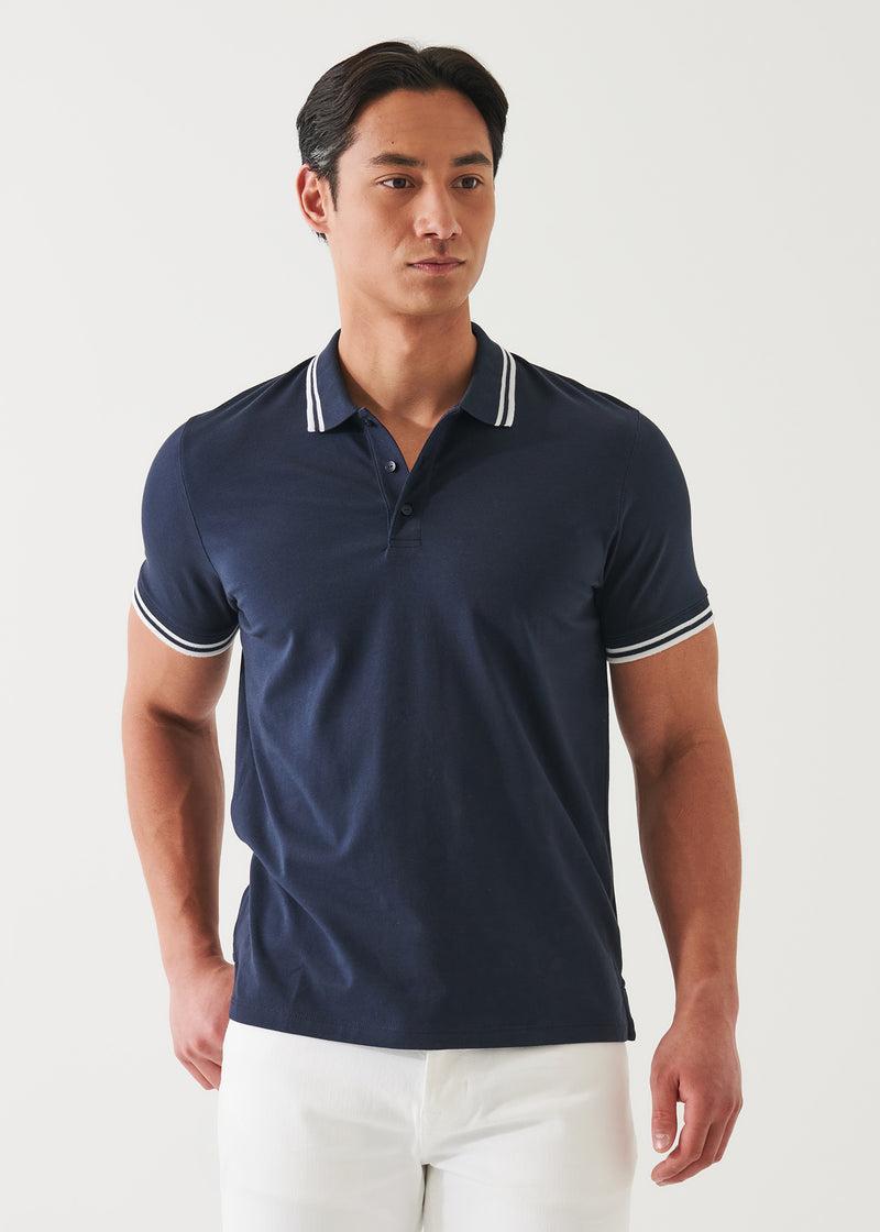 Patrick Assaraf Iconic Tipped Buttoned Polo Male Product Image