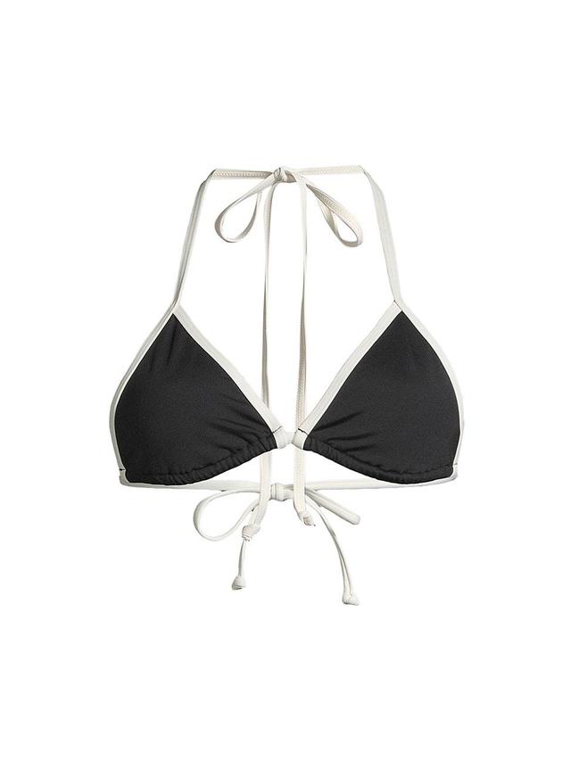 L*SPACE Lotus Bikini Top in Black. - size M (also in L, S, XL, XS) Product Image