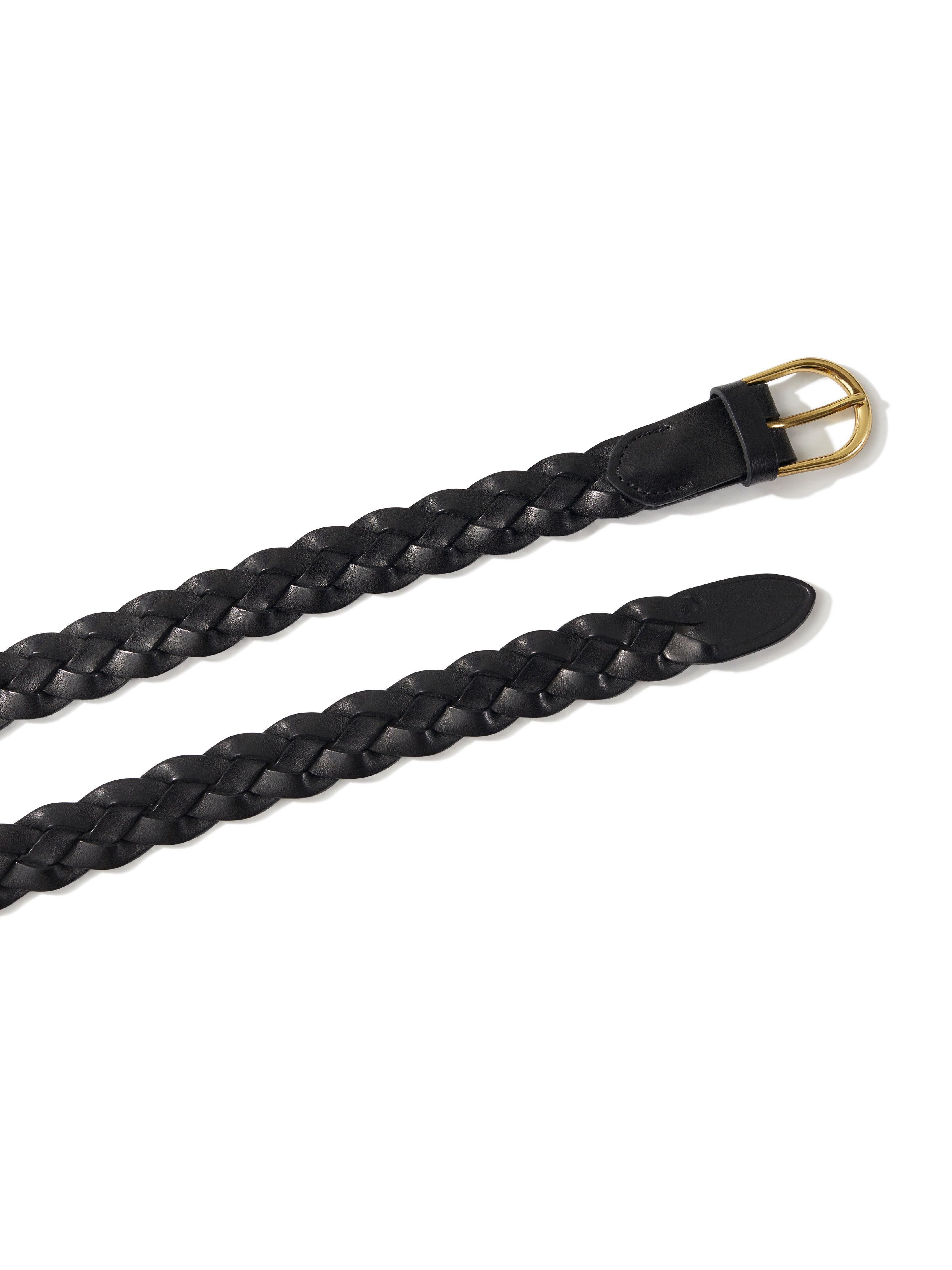 Braided Leather Belt - Black Product Image