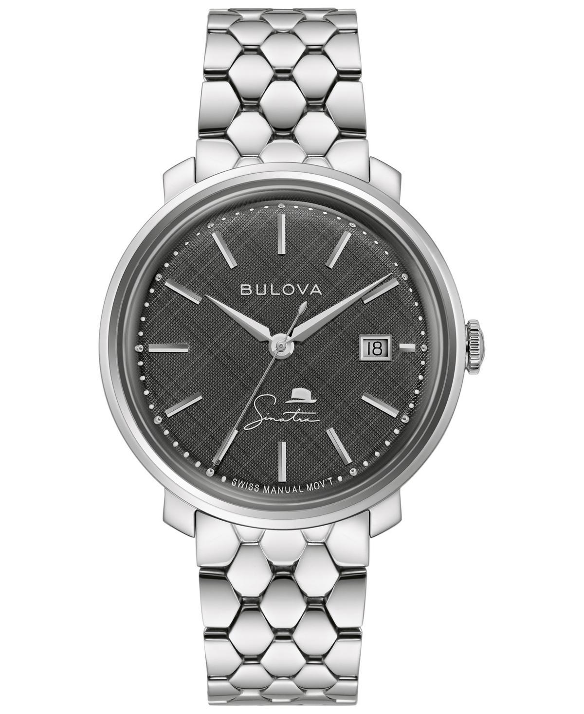 Bulova Mens Frank Sinatra Stainless Steel Bracelet Watch 40mm Product Image