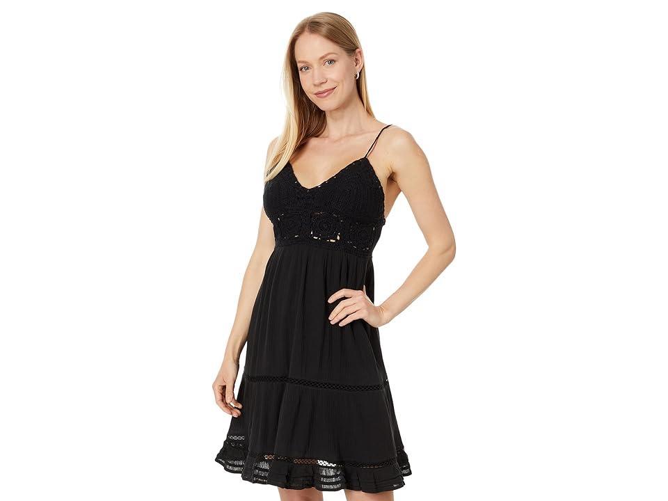 Lucky Brand Dream Crochet Dress (Meteorite) Women's Dress Product Image