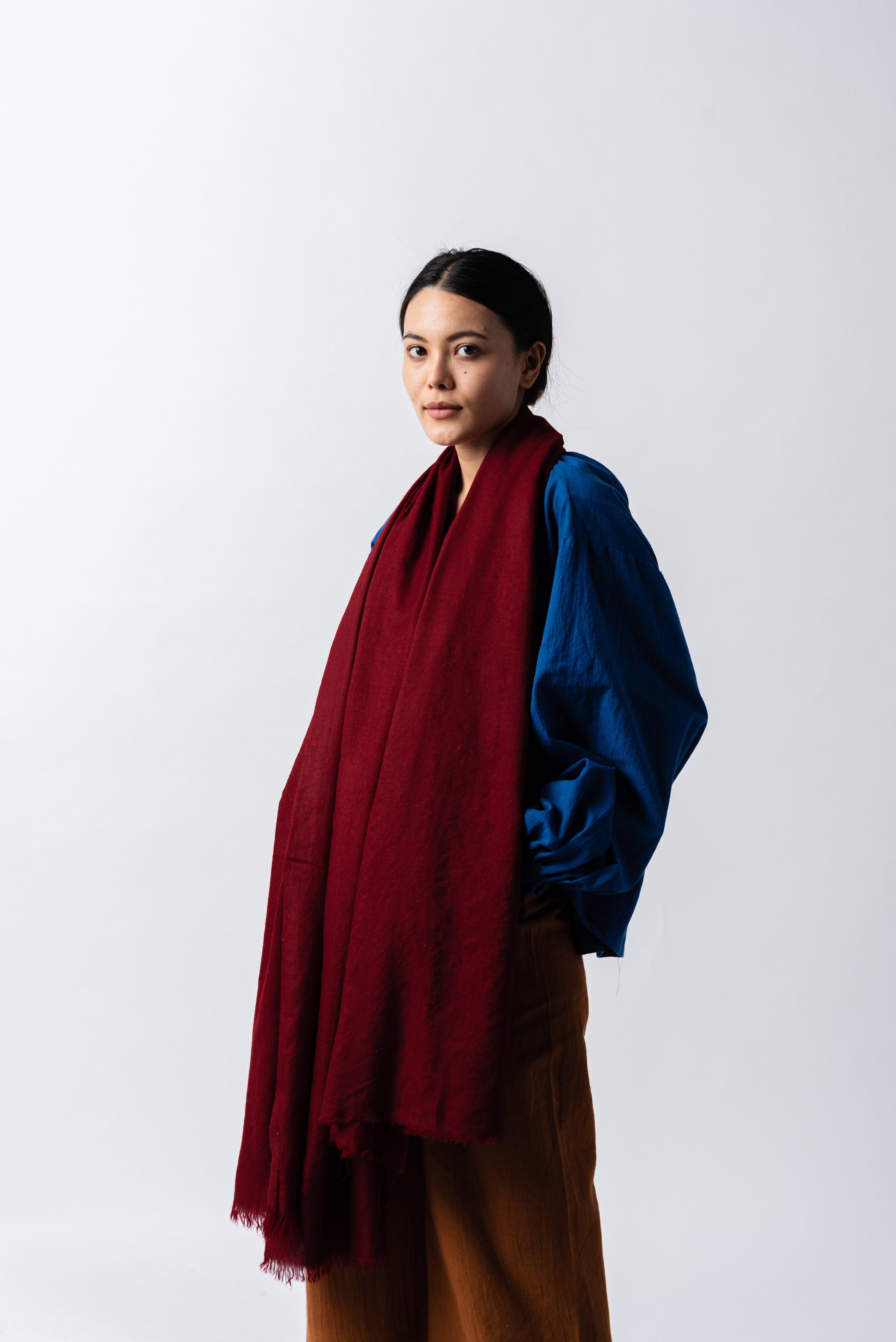 Sangria red cashmere stole product image