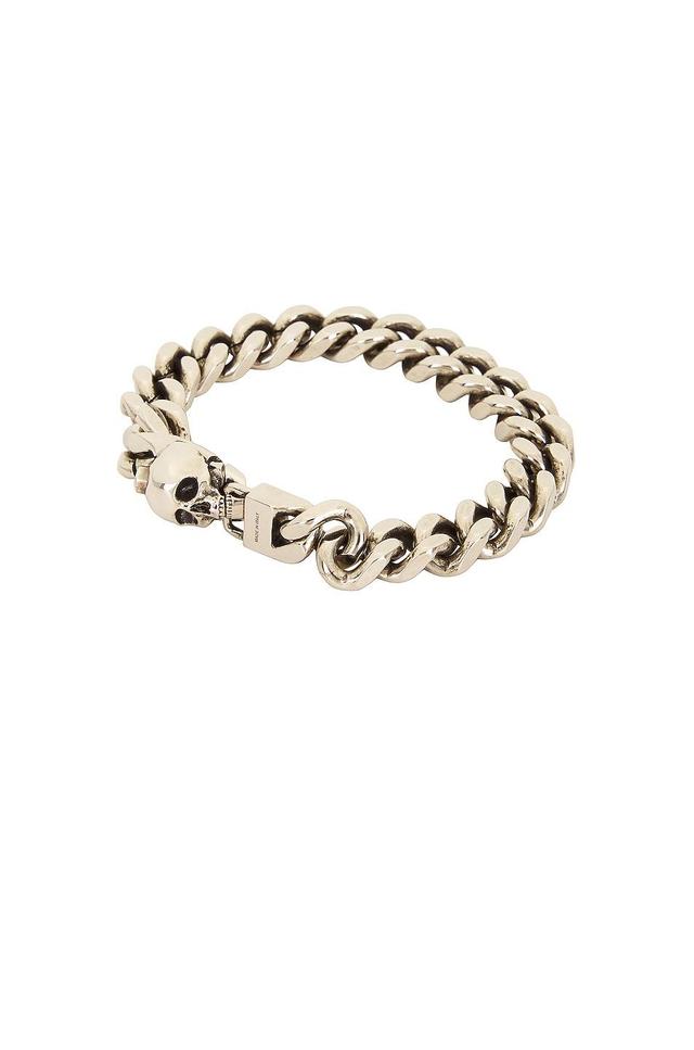 Alexander McQueen Skull Chain Bracelet Metallic Silver. (also in ). Product Image