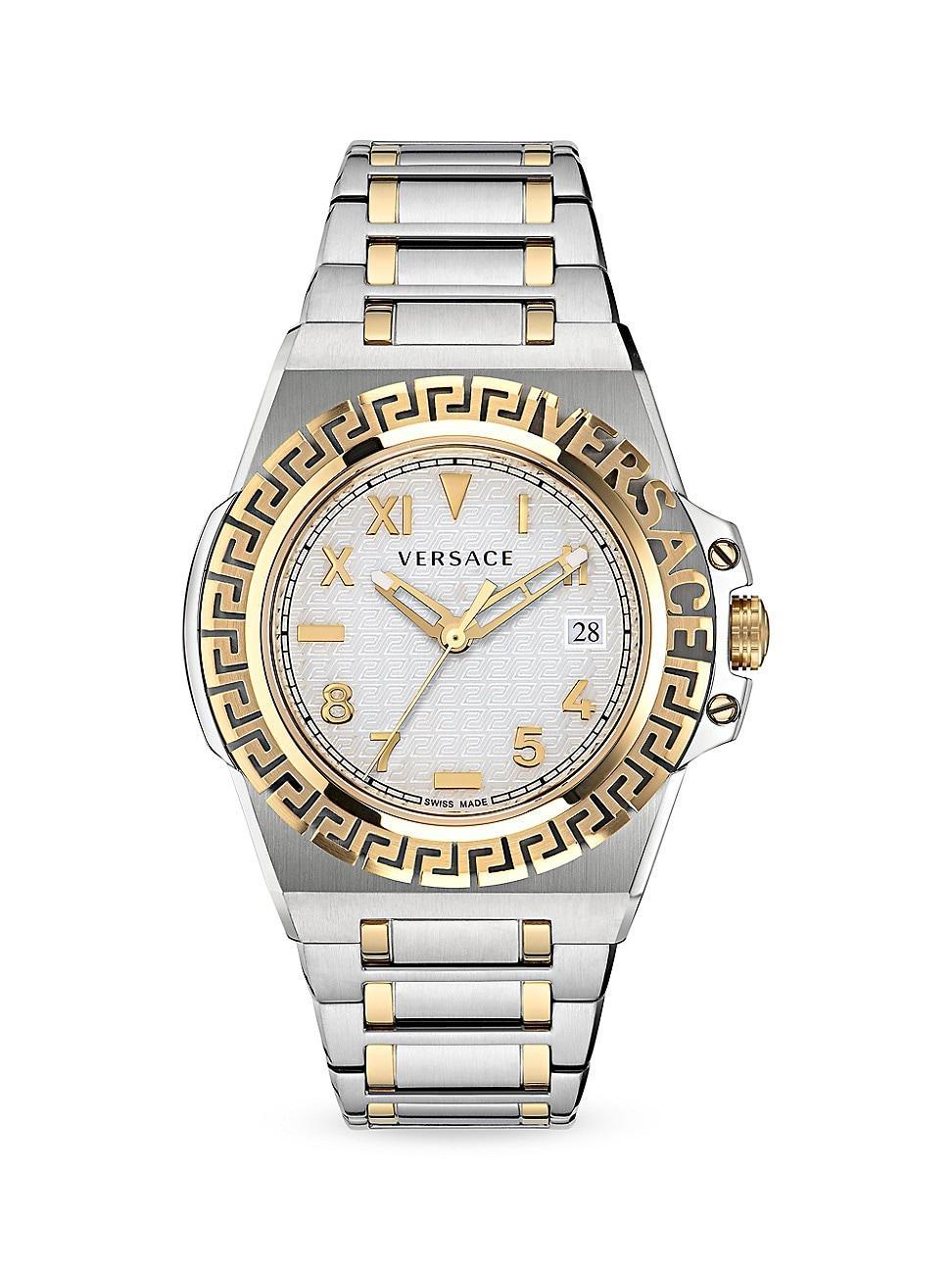 Mens Greca Reaction Stainless Steel Bracelet Watch Product Image