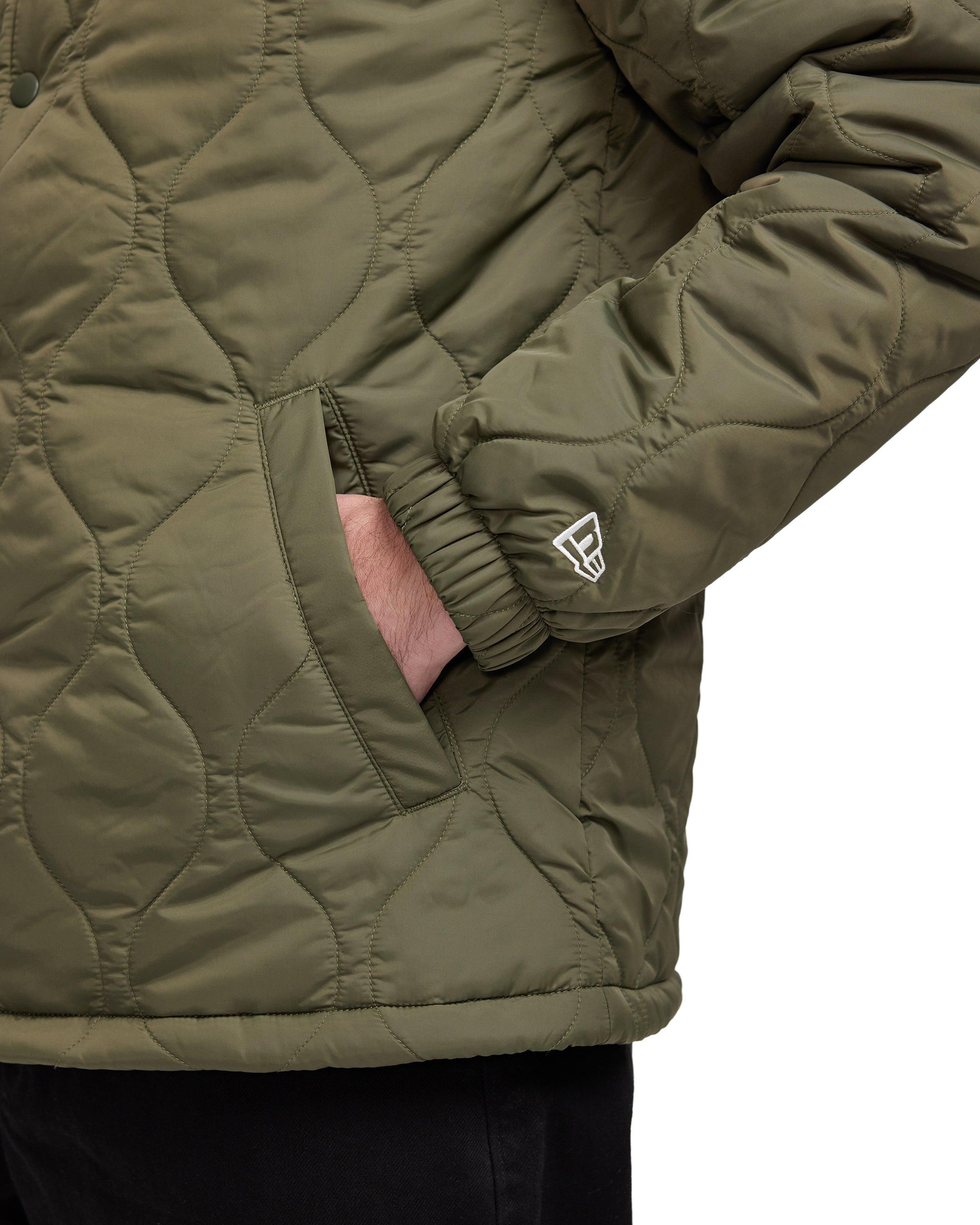 New Era Green Quilted Coach Jacket Male Product Image