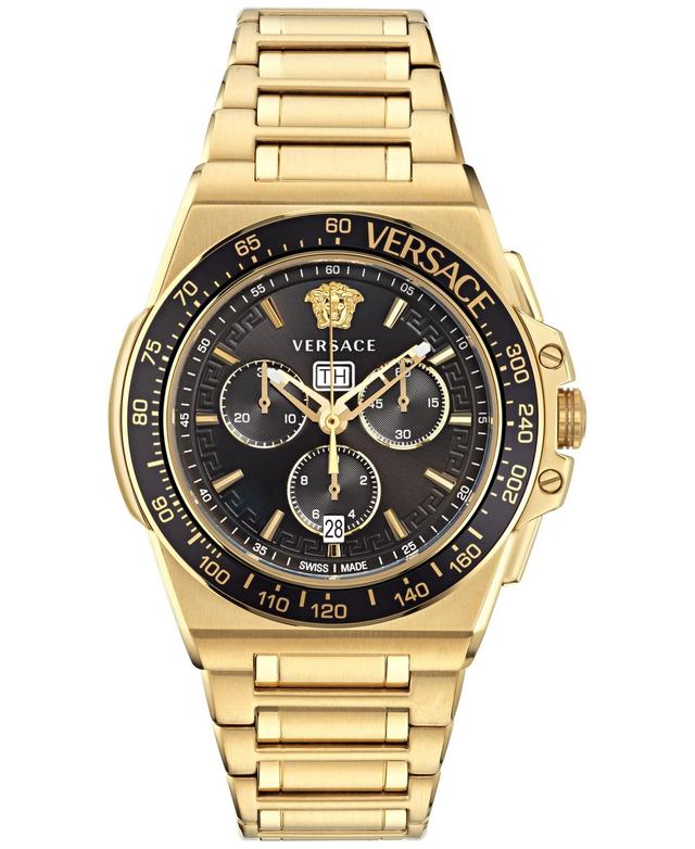 Mens 45MM Greca Extreme Chrono Yellow Gold Watch Product Image