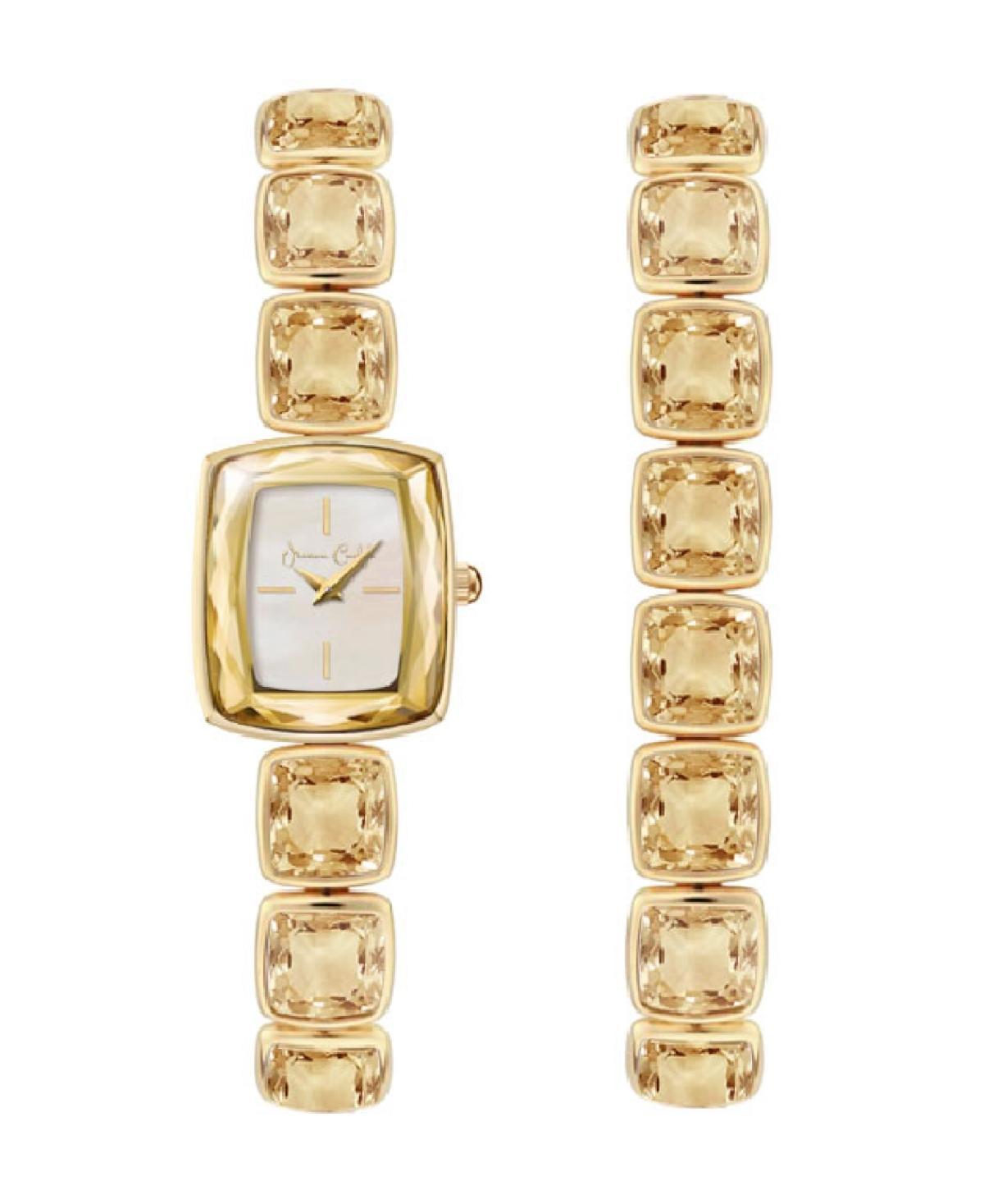 Jessica Carlyle Womens Quartz Gold-Tone Alloy Watch 18mm Gift Set - Shiny Gold Product Image