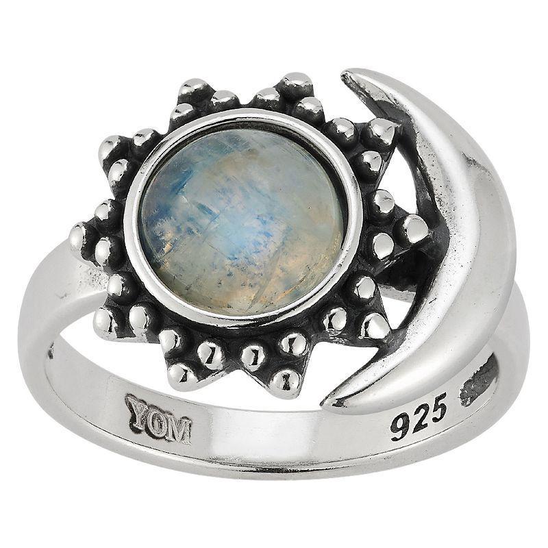 Sunkissed Sterling Sterling Silver Oxidized Moonstone Sun And Moon Ring, Womens Silver Tone Product Image