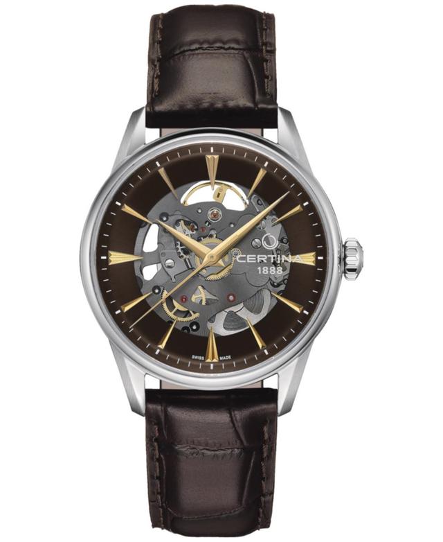 Certina Mens Swiss Automatic Ds-1 Skeleton Black Strap Watch 40mm Product Image