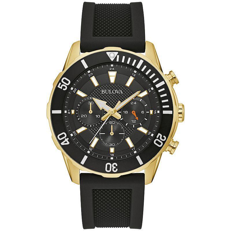 Bulova Mens Chronograph Black Strap Watch - 98A270 Product Image