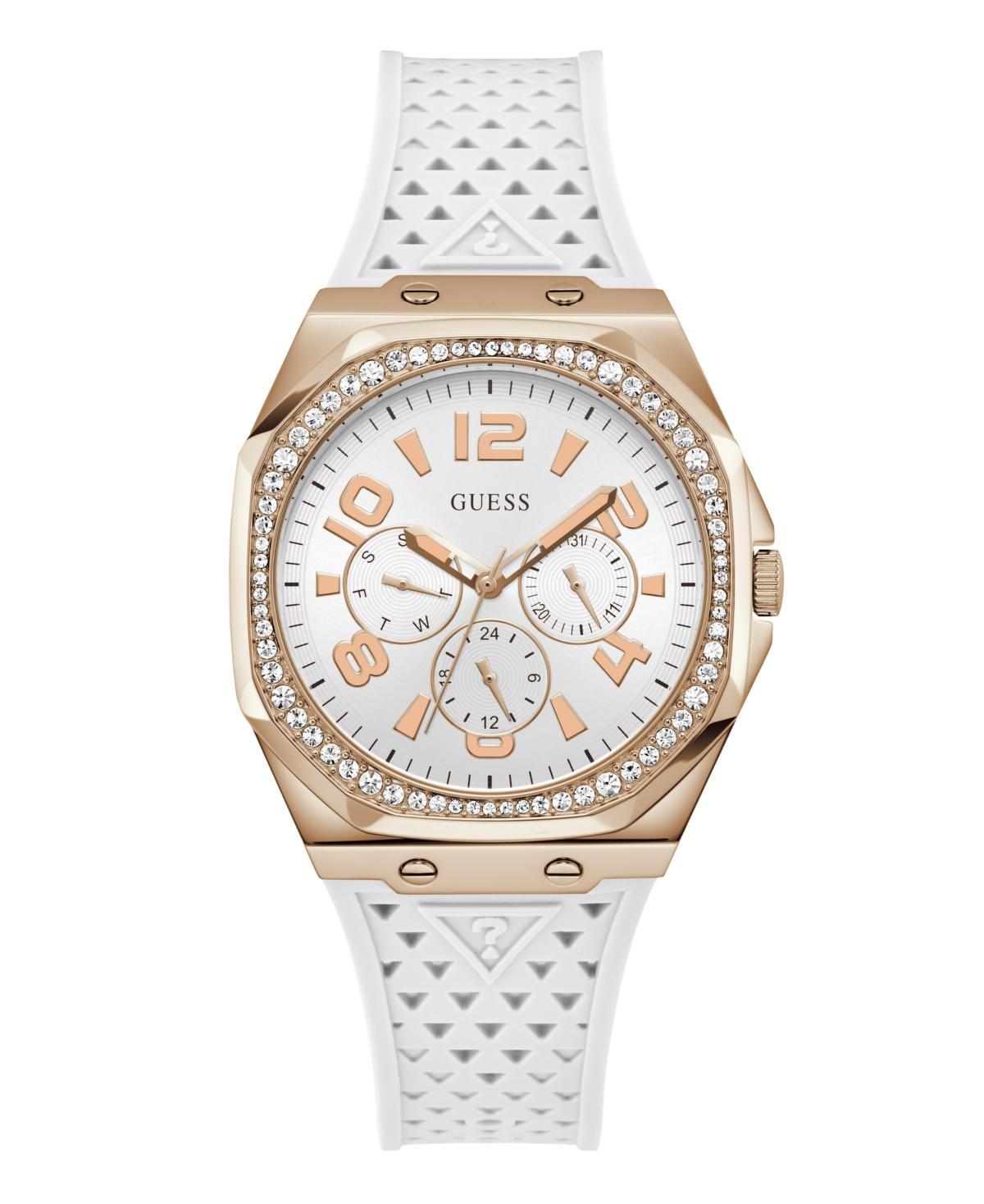 Guess Womens Analog White Silicone Watch 39mm Product Image