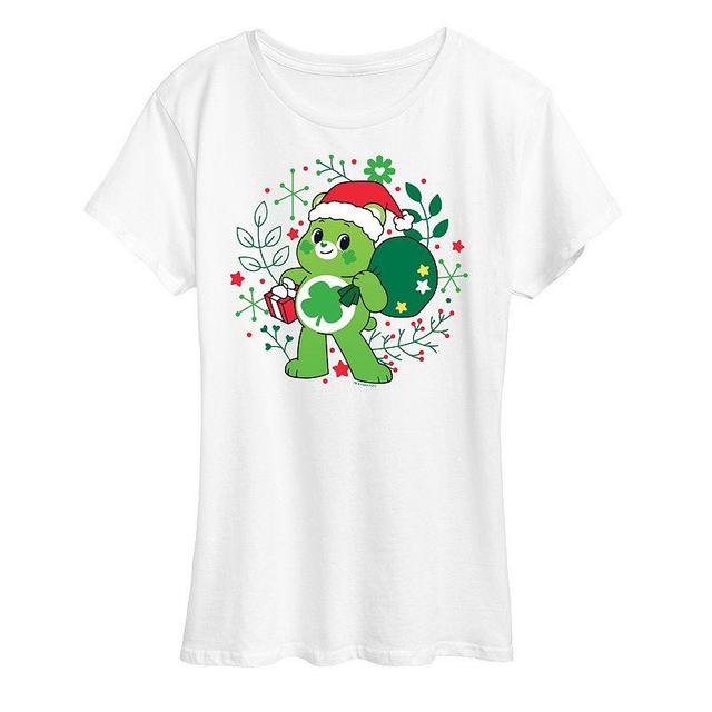 Womens Care Bears Good Luck Bear Santa Graphic Tee, Girls Product Image